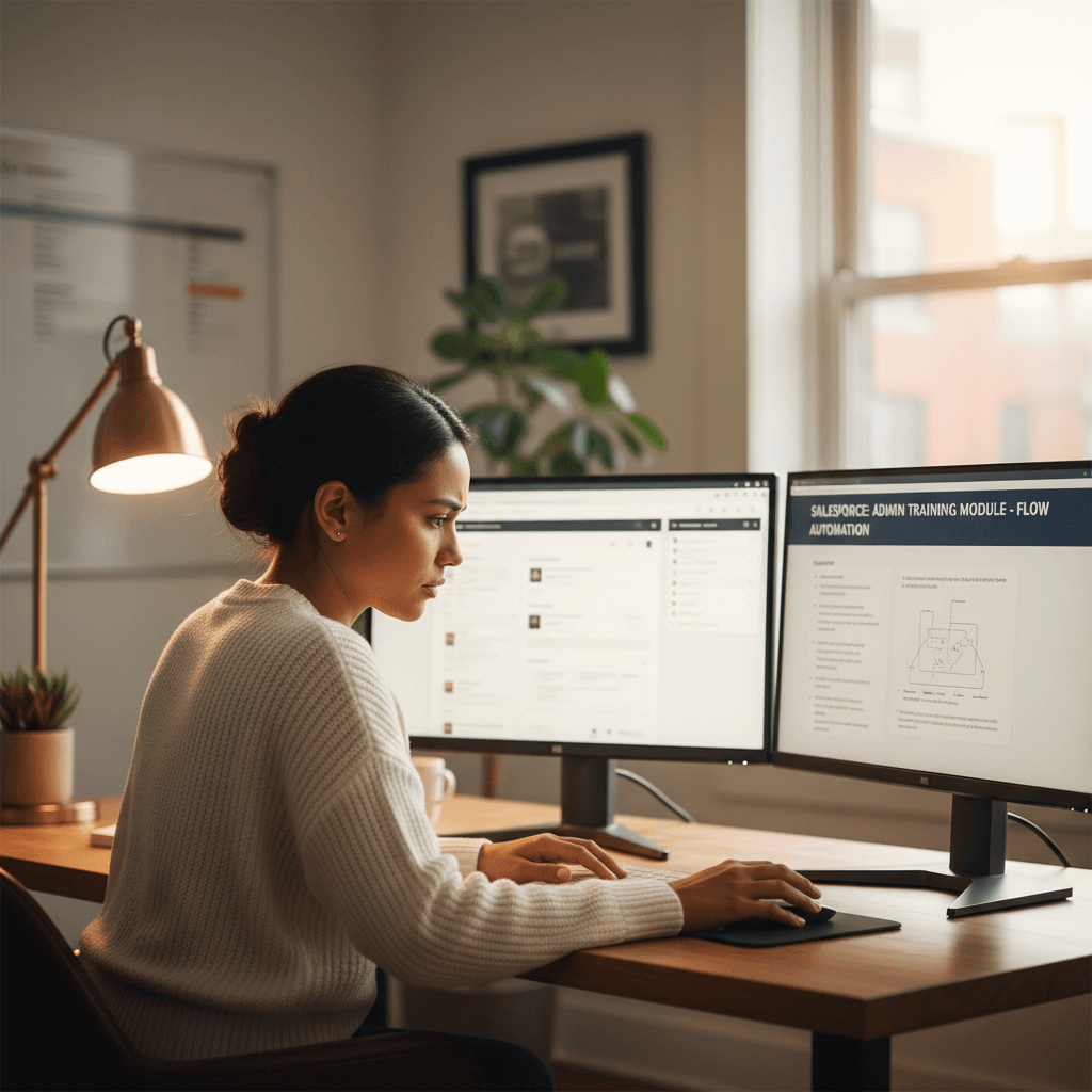 Nonprofit staff member receiving Salesforce training and support