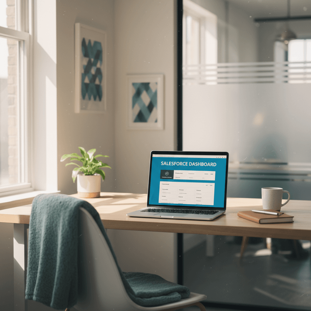 Salesforce implementation setup on laptop
